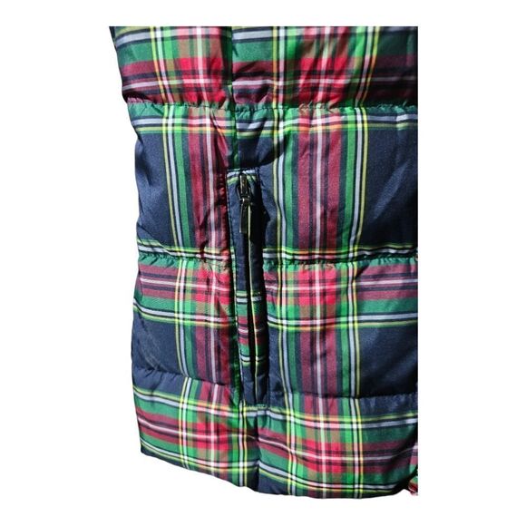 TALBOTS Tartan Plaid Ruffle Puffer Vest - Size XS - Picture 5 of 7